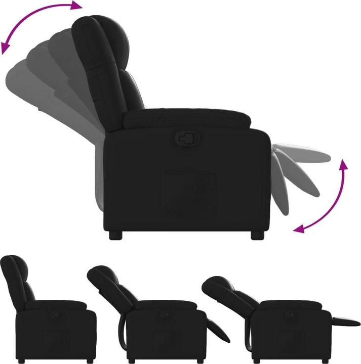 Produktbild vidaXL Relaxsessel Schwarz Kunstleder,Farbe: Schwarz,Material