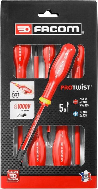 Productafbeelding Facom AT5VE.PB 5-delige PROTWIST schroevendraaierset 1000V (Gleuf)