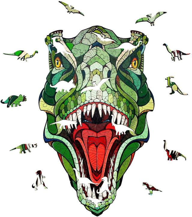 Produktbild Eco Wood Art Holz-Puzzle M - T-Rex (In Holzkiste) (129 Teile)