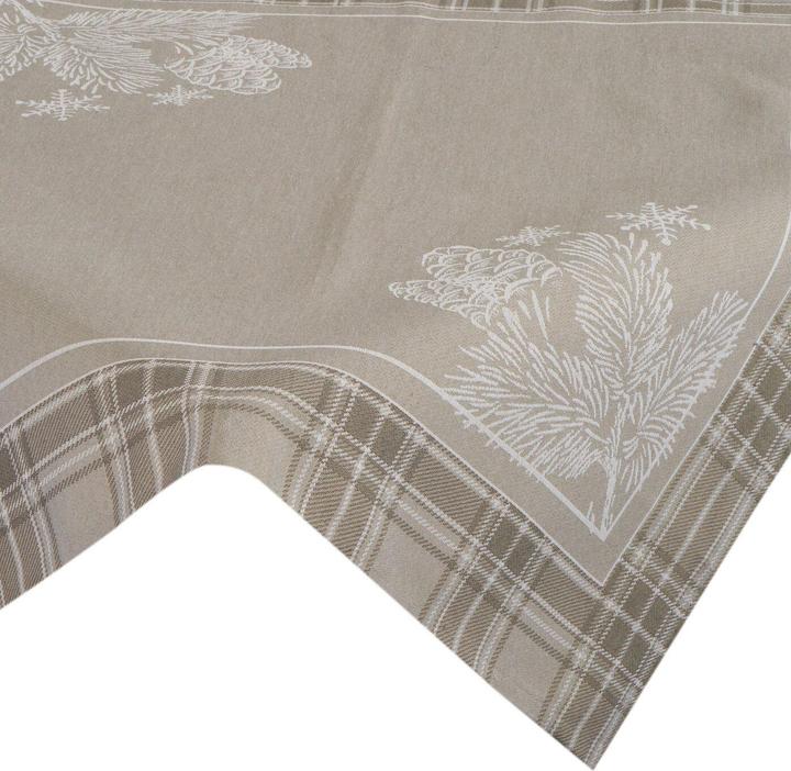 Immagine prodotto Eurofirany Tovaglia in arazzo HOLLY con motivo natalizio e bordo decorativo a quadri, 90 x 90 cm (90 x 90 cm)