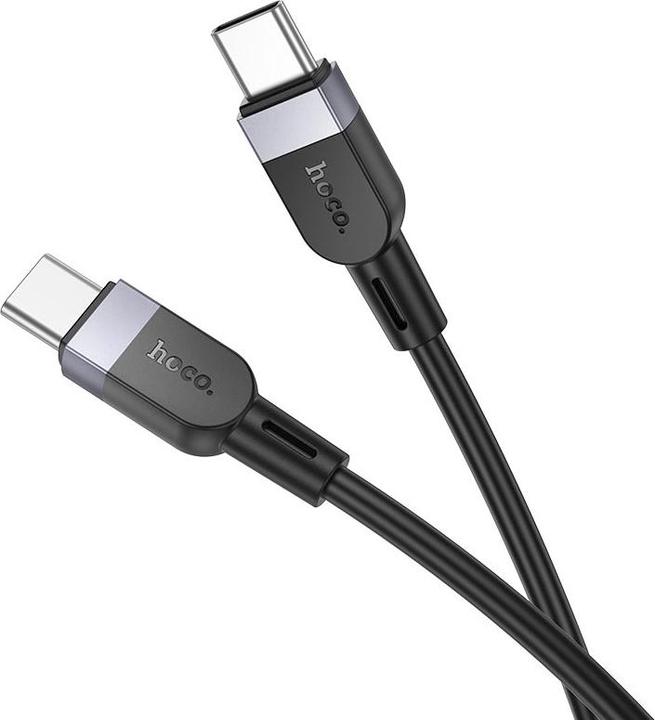 Actual product image Hoco Cable X109 Energy 60W silicone charging data cable C to C(L=1M) Black (1 m, 60 W)
