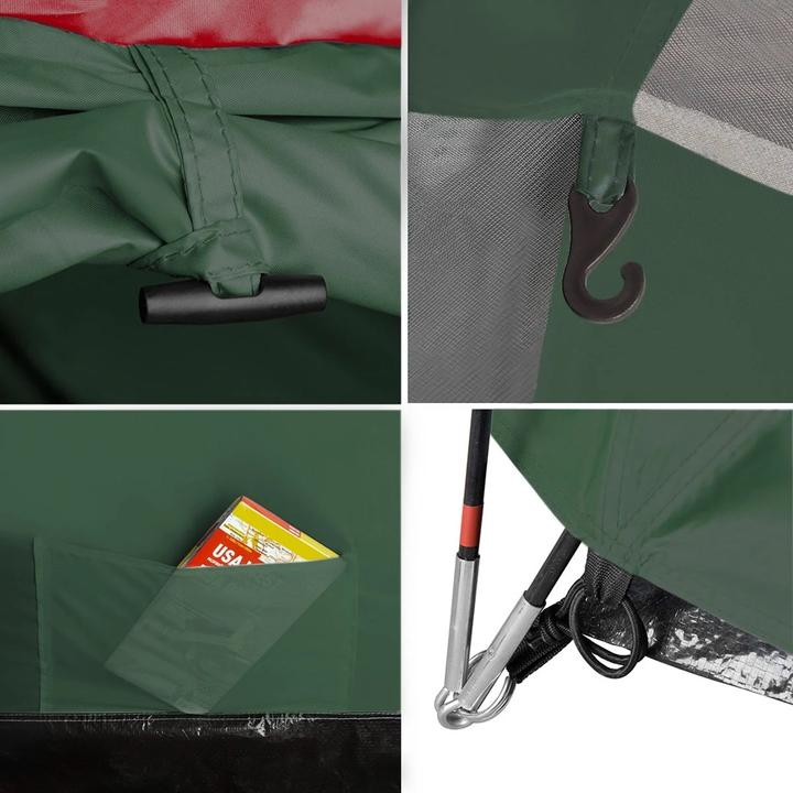 Produktbild Nils Nc6013 Grüner Und Roter Rocker Camp Campingzelt (Kuppelzelt, 4.20 kg, 3 Personen)