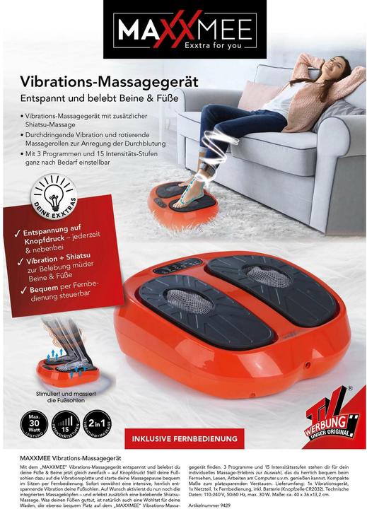 Image du produit Maxxmee Appareil de massage 24 V, noir/orange, Type de produit