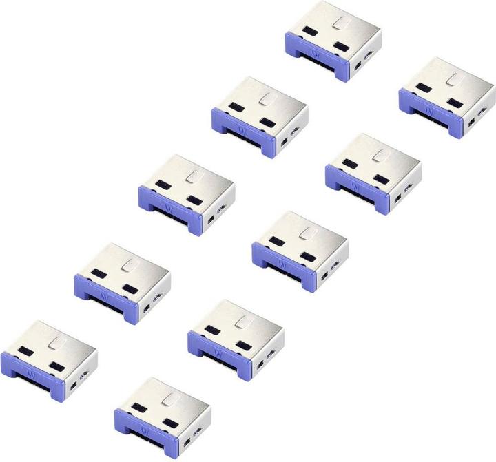 Produktbild Renkforce USB Port Schloss RF-4695230 10er Set Silber-Blau RF-4695230