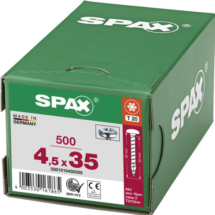 Produktbild Spax Halbrundkopf T-Star Plus T20 Vollgewinde Wirox (500 Schrauben pro Stück)