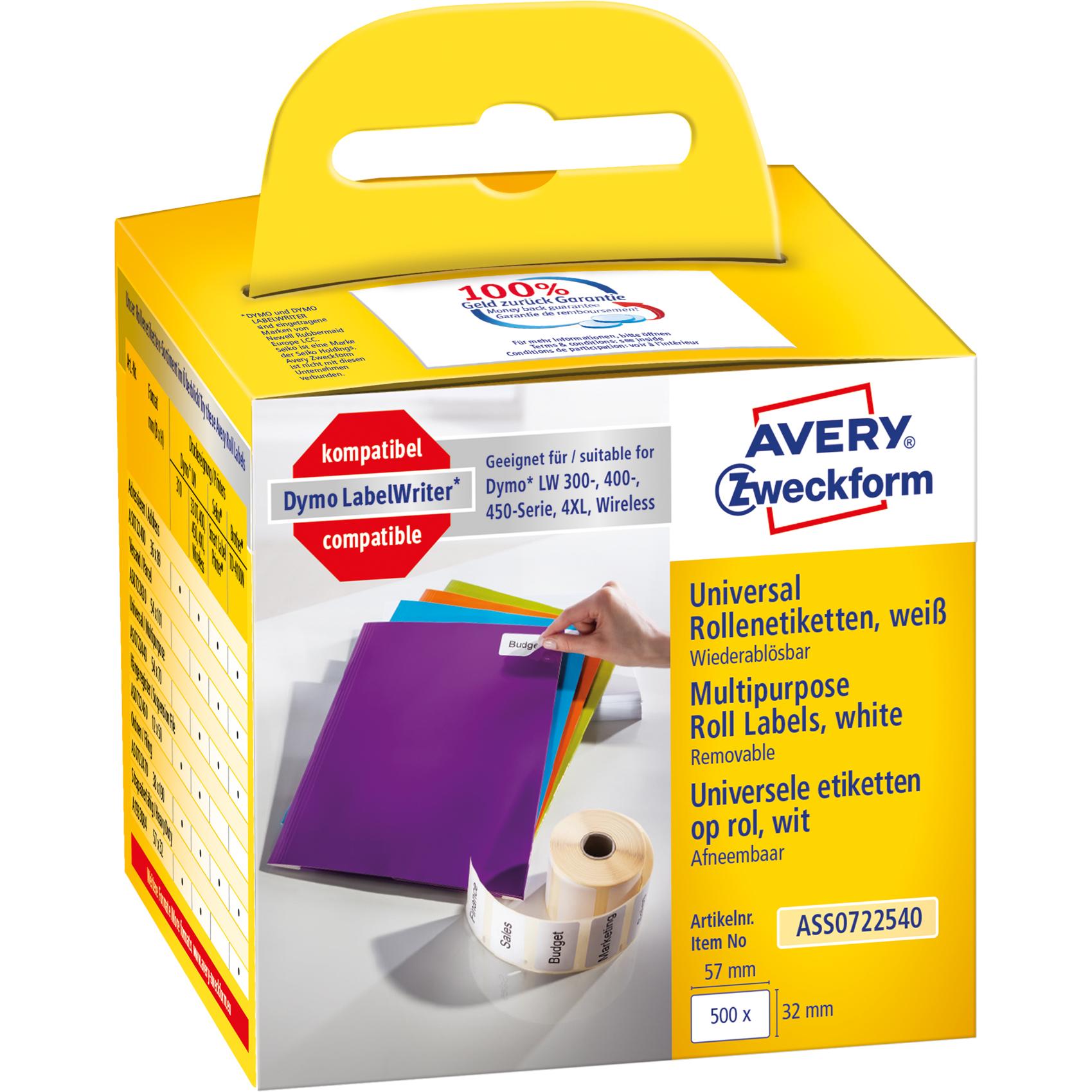 Avery, Etiketten, Rollenetiketten