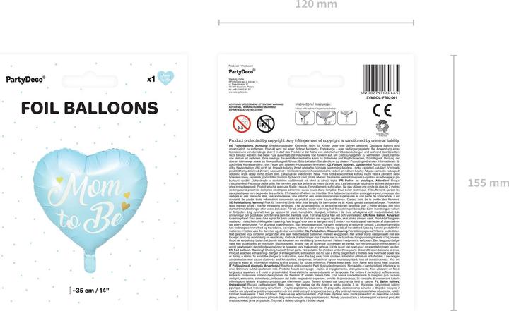 Immagine prodotto Partydeco Palloncino in foil Mom to Be Blue (1 x)