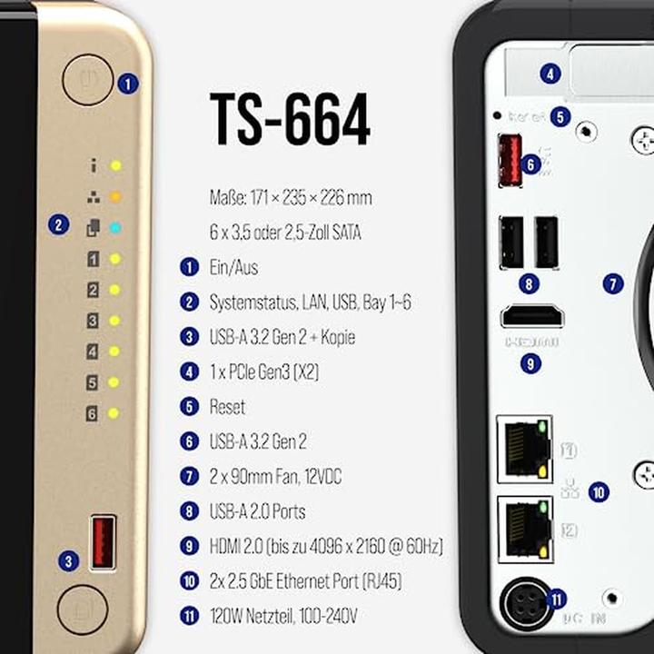 Actual product image QNAP TS-664-8G (0 TB)