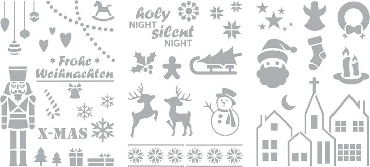 Actual product image VBS Merry Christmas" stencil set, 3-piece.