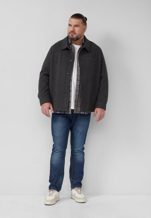 Produktbild S.Oliver Outdoor-Jacke Gefüttertes Overshirt in Woll-Optik mit Eingrifftaschen (4XL)