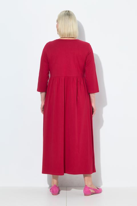 Actual product image Ulla Popken Cotton Knit 3/4 Sleeve Empire Pocket Dress (50, 52)
