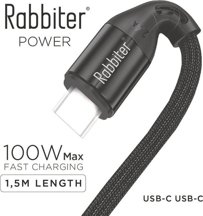 Produktbild Rabbiter Power Usbc-Usbc Lade (1.50 m, 100 W)