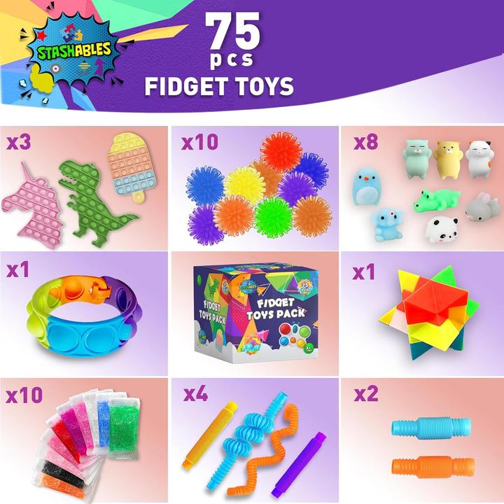 Actual product image Stashables 75-teiliges Fidget-Spielzeuge Set