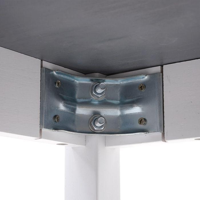 Image du produit Swisshandel24 Ensemble de salle à manger HWC-F77, Groupe de salle à manger, bois massif Landhaus 110cm blanc-gris