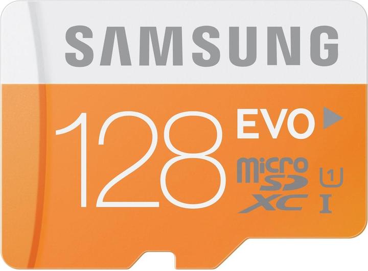 Actual product image Samsung EVO microSDXC with adapter (128 GB, microSDXC, U1, UHS-I)