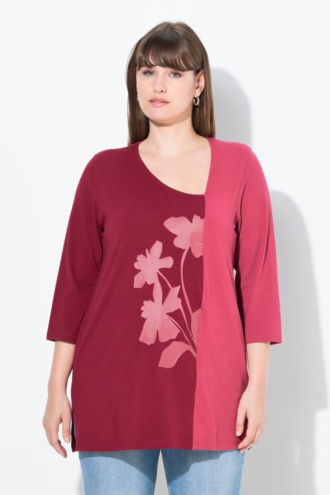 Produktbild Ulla Popken Shirt, Blüten, V-Ausschnitt, 3/4-Arm (50, 52)