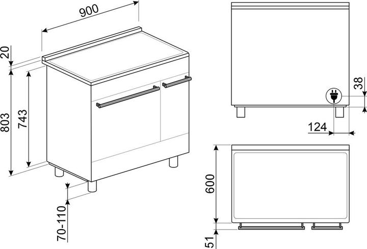 Produktbild Smeg Classici Sinfonia Inductiefornuis C92IPN2, 90cm mat zwart