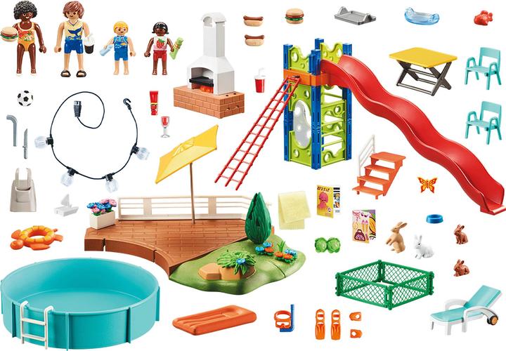 Produktbild Playmobil Poolparty mit Rutsche (70987, Playmobil City Life)
