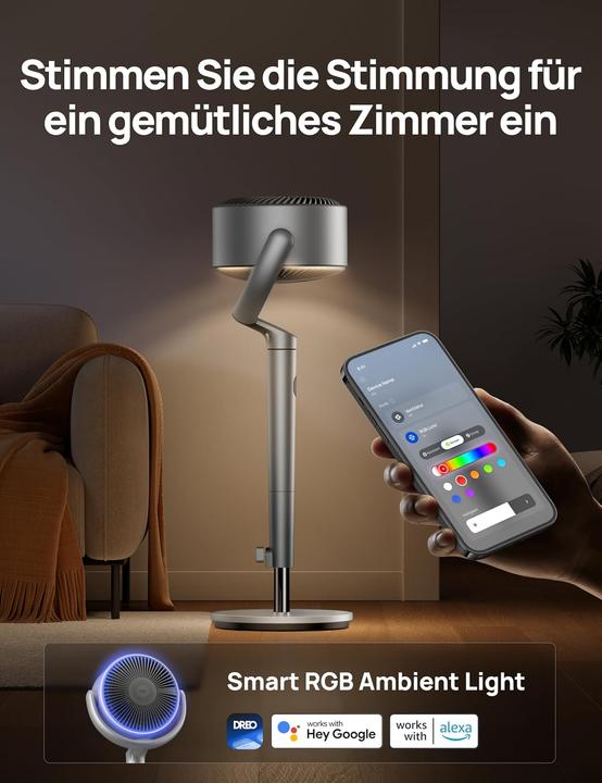 Actual product image Dreo Smart Standventilator mit RGB Light (20 dB)