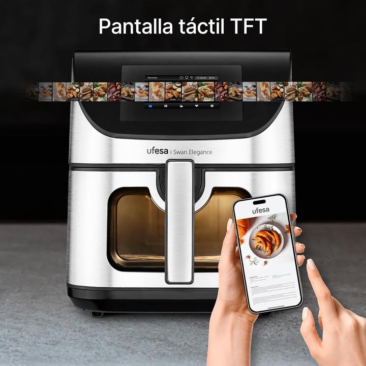 Produktbild Ufesa Interaktiver Luftfritteuse mit App, 10 Programmen, Innenlichtfenster und 360°-Heisslufttechnologie