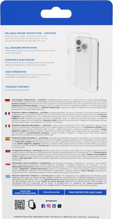 Voedingswaarden en ingrediënten prio Beschermende hoes (Apple iPhone 16 Pro)