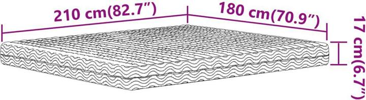 Actual product image VidaXL Schaumstoffmatratze 180 x 210 cm Härtegrad H2 H3 (180 x 210 cm, Foam core)