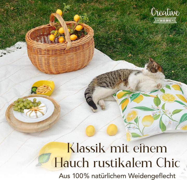Image du produit Creative Home Grosser handgeflochtener Picknickkorb mit Henkel