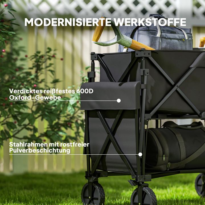 Produktbild Outsunny Gartenwagen Stahl, Polyester Schwarz
