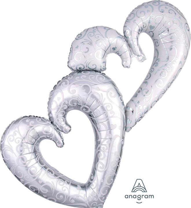 Produktbild Amscan FB Verschmolzene Herzen silber (5x)