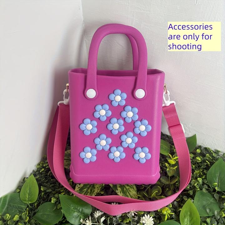 Only-Bags.Store 1 Stück Mini-Strandtasche mit austauschbarem Schulterriemen - farbenfroher Sommerrucksack für