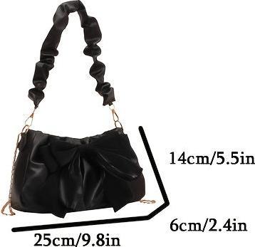 Actual product image Only-Bags.Store Chic bow shoulder bags, monochrome bags with magnetic closure and polyester lining