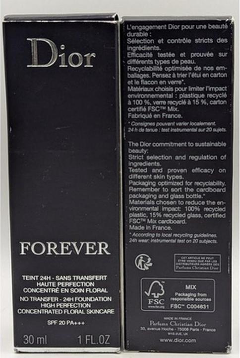 Actual product image Dior Christian Diorskin Forever Fond de Teint No 00 Fl (00N)