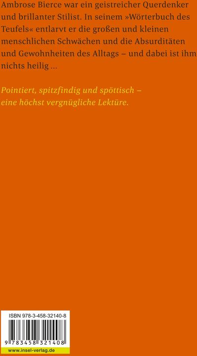 Actual product image Aus dem Wörterbuch des Teufels (German, Ambrose Bierce, Dieter E. Zimmer, 1980)