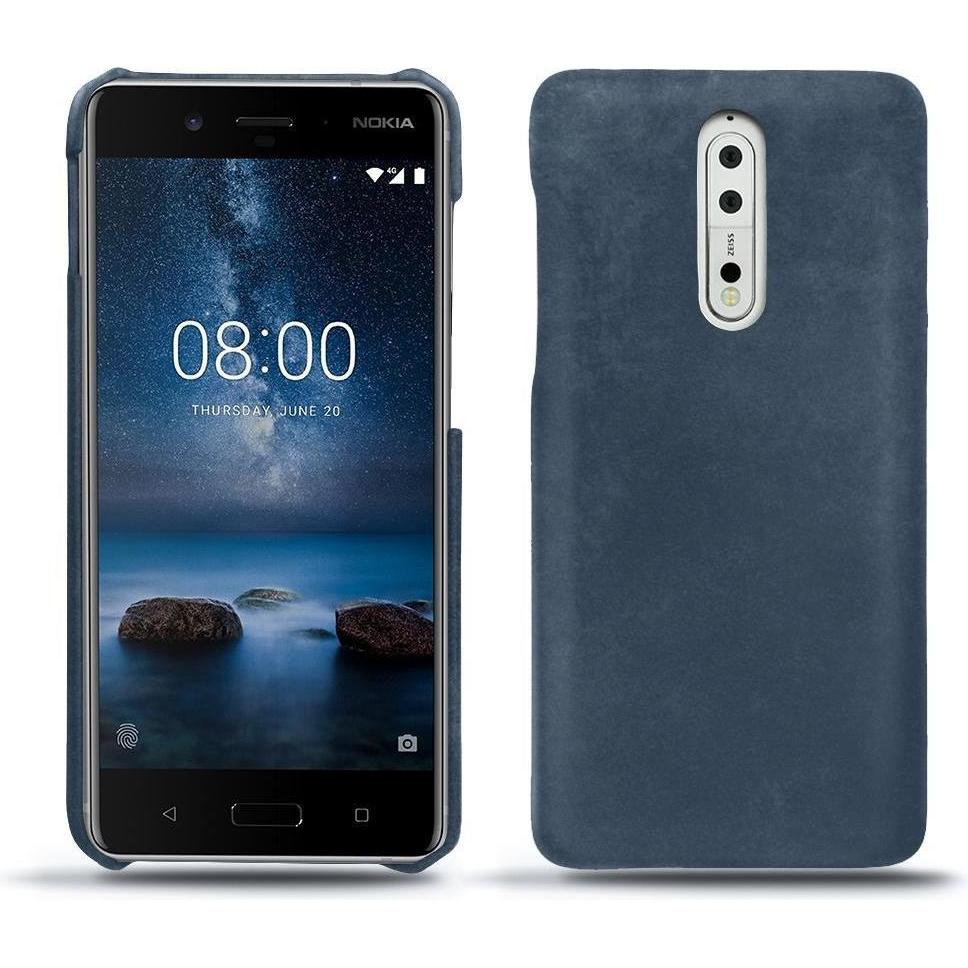 Noreve Lederschutzhülle (Nokia 8), Smartphone Hülle, Blau