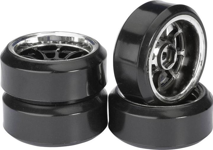 Absima Räderset Drift LP 9-Speichen Profil C schwarz/chrom 1:10