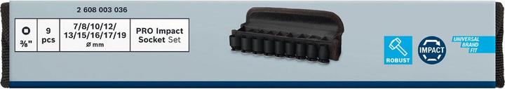Actual product image Bosch Professional Zubehör Pro Impact socket set (15 mm, 13 mm, 17 mm, 12 mm, 16 mm, 19 mm, 7 mm, 10 mm, 8 mm)