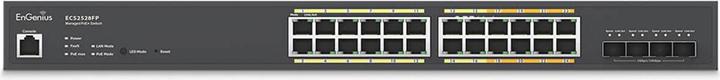 Produktbild EnGenius Cloud Managed Switch 16-port GbE + 8-port Multi-GbE PoE+ 410W, 4x SFP, L2, ECS2528FP (28 Ports)