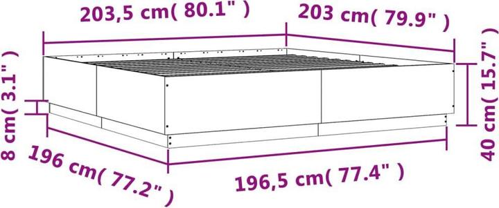Produktbild vidaXL Bettgestell (200 x 200 cm)