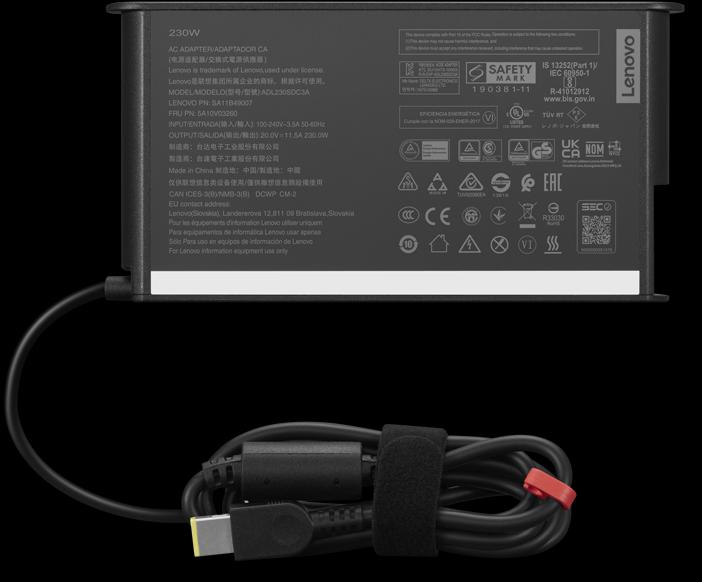 Actual product image Lenovo ThinkCentre 230W AC Adapter Gen 2 Slim tip - EU (230 W)