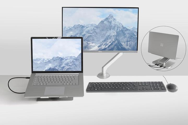 Actual product image Desq Fully Adjustable USB-C Docking Stand with Power Delivery and HDMI