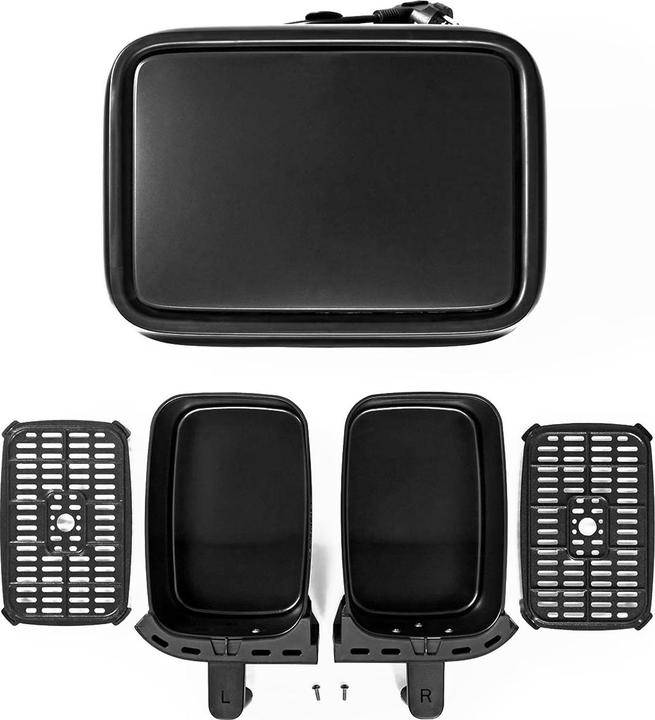 Actual product image Nedis Hot Air Fryer | 2x3.8 l | Timer: 60 min | Digital | Black