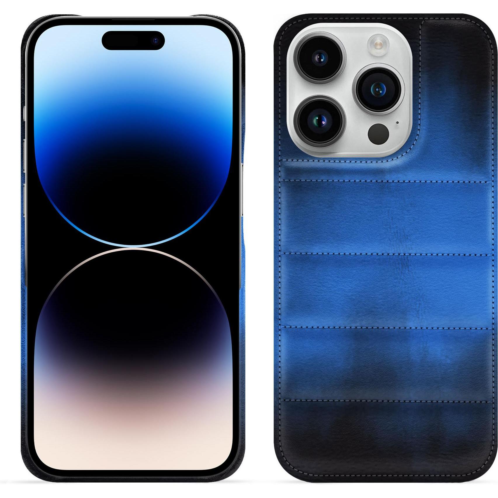 Thumbnail - Noreve Lederschutzhülle (Apple iPhone 15 Pro), Smartphone Hülle, Blau