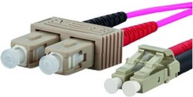 Produktbild Metz Connect 151S1EOJO10E. Kabellänge: 1 m, Lichtleitertyp: OM4, Anschluss 1: 2x SC, Anschluss 2: 2x (CAT6, 1 m)