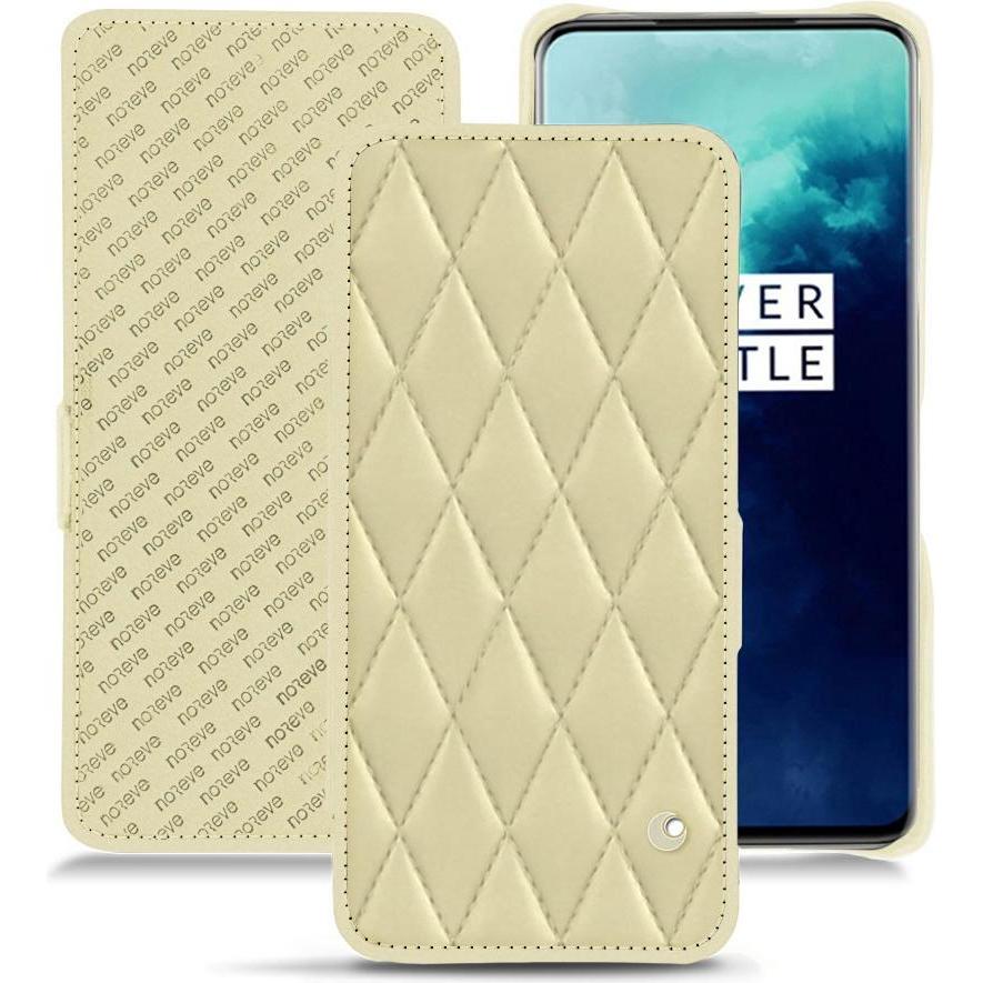 Noreve Lederschutzhülle horizontal (OnePlus 7T Pro), Smartphone Hülle, Beige