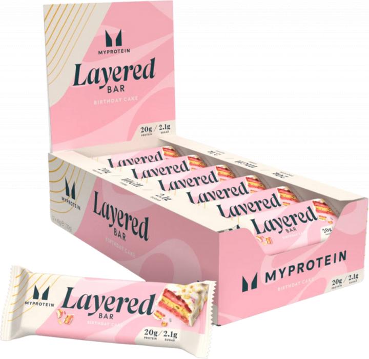 Actual product image MyProtein Retail Layered Bar (12 x 60G) (Vanilla Birthday Cake, 12 pcs., 720 g)