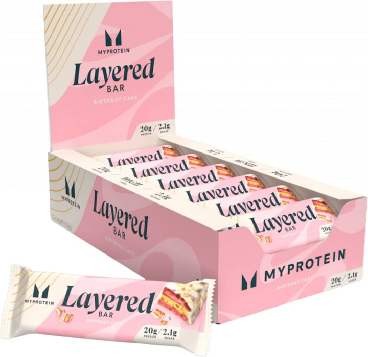 Actual product image MyProtein Retail Layered Bar (12 x 60G) (Vanilla Birthday Cake, 12 pcs., 854 g)