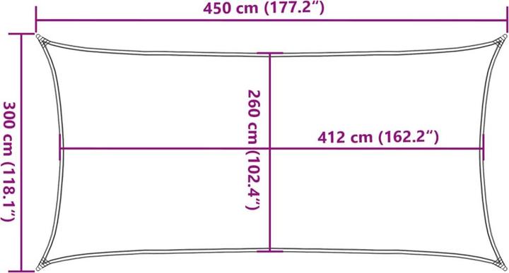Produktbild vidaXL Sonnensegel (450 x 300 cm)