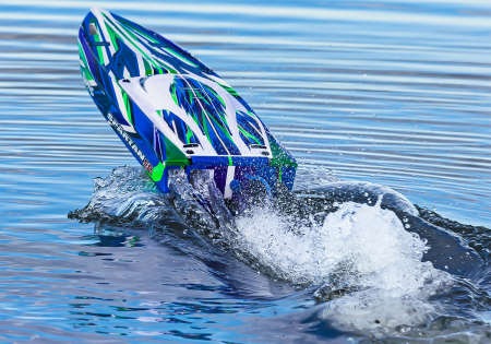 Image du produit Traxxas BOAT SPARTAN SR 1037mm 1:10 EP RTR GREEN TQi 2.4GHz SANS chargeur et SANS accu