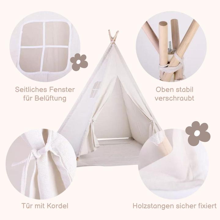 Actual product image Hermex Tipi für Kinder Zelt Spielzelt Kinderzelt Indoor-Zelt