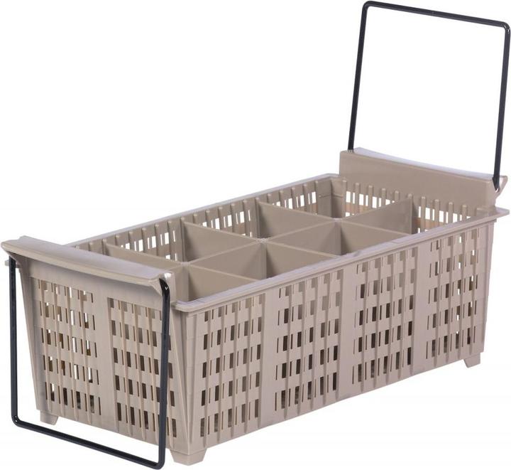 Steinbach Vassoio portaposate 8 scomparti con manici 43x21x15cm beige